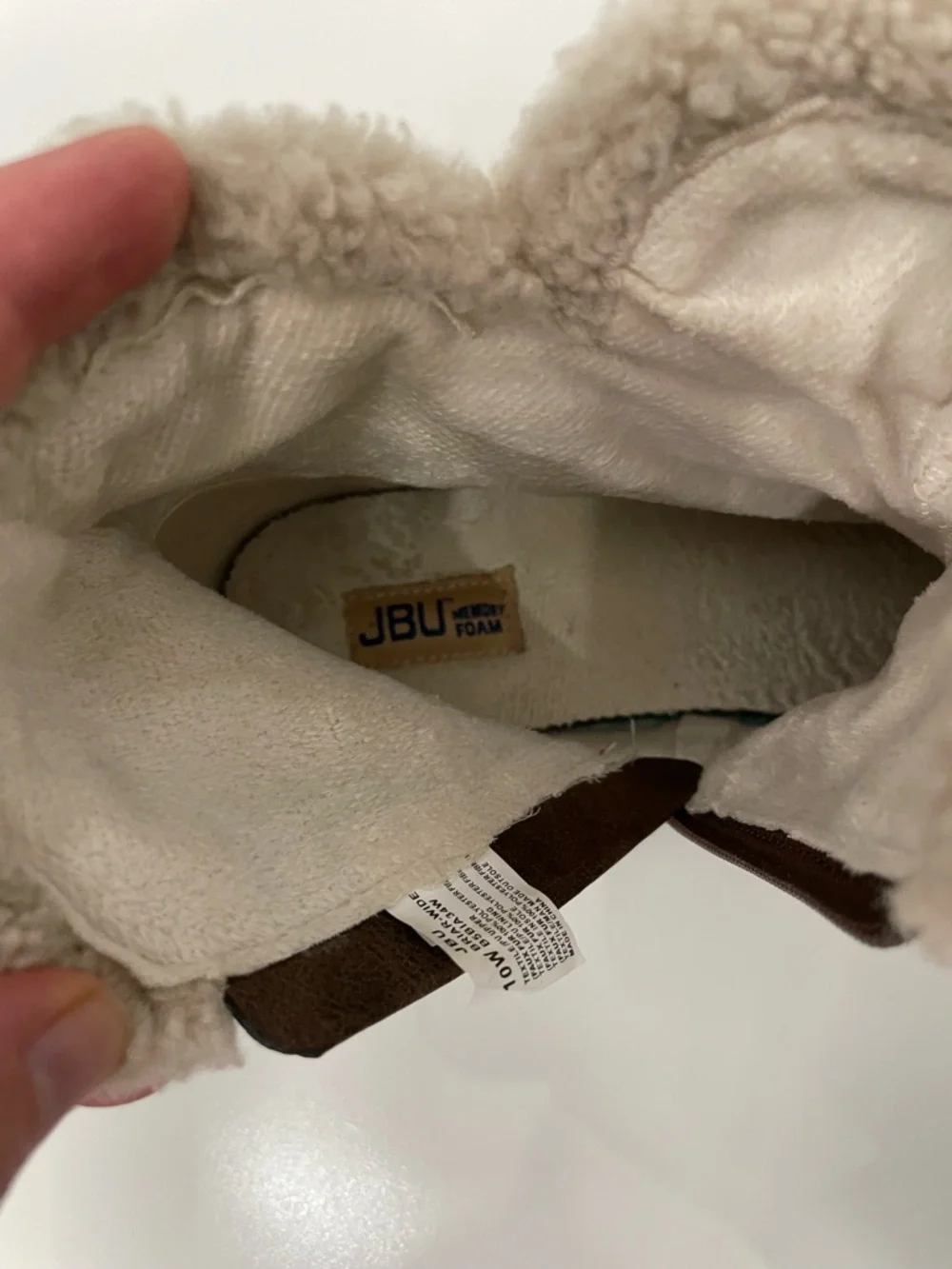 JBU Briar Chocolate Brown Micro Suede Shearling Winter Ankle Boots, size 10W